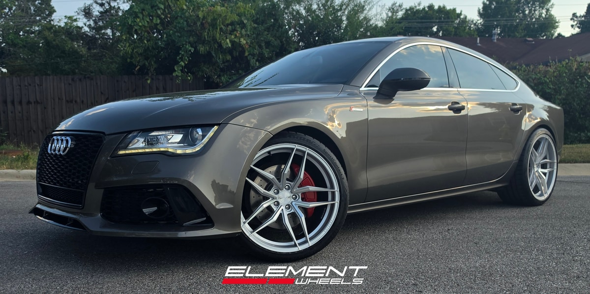 21x10.5 Ferrada Forge-8 FR5 Machined Silver (Rotary Forged) on 2011-2018 Audi A7