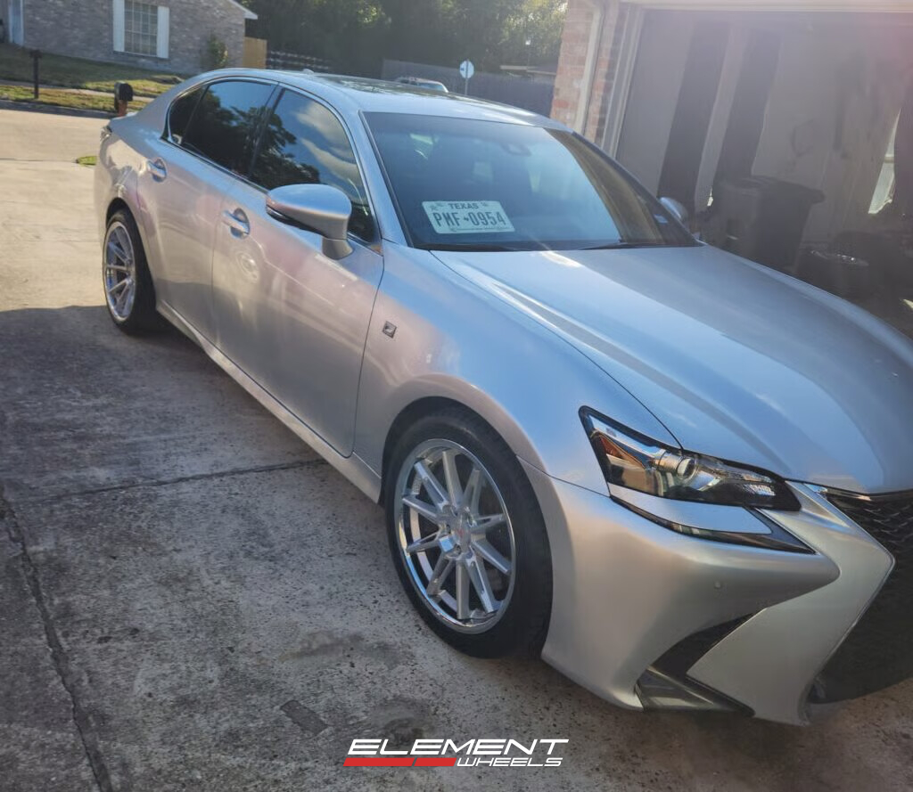 19x8.5 | 19x10.5 Staggered Ferrada CM2 Machined Silver w/ Chrome Lip on 2013-2020 Lexus GS