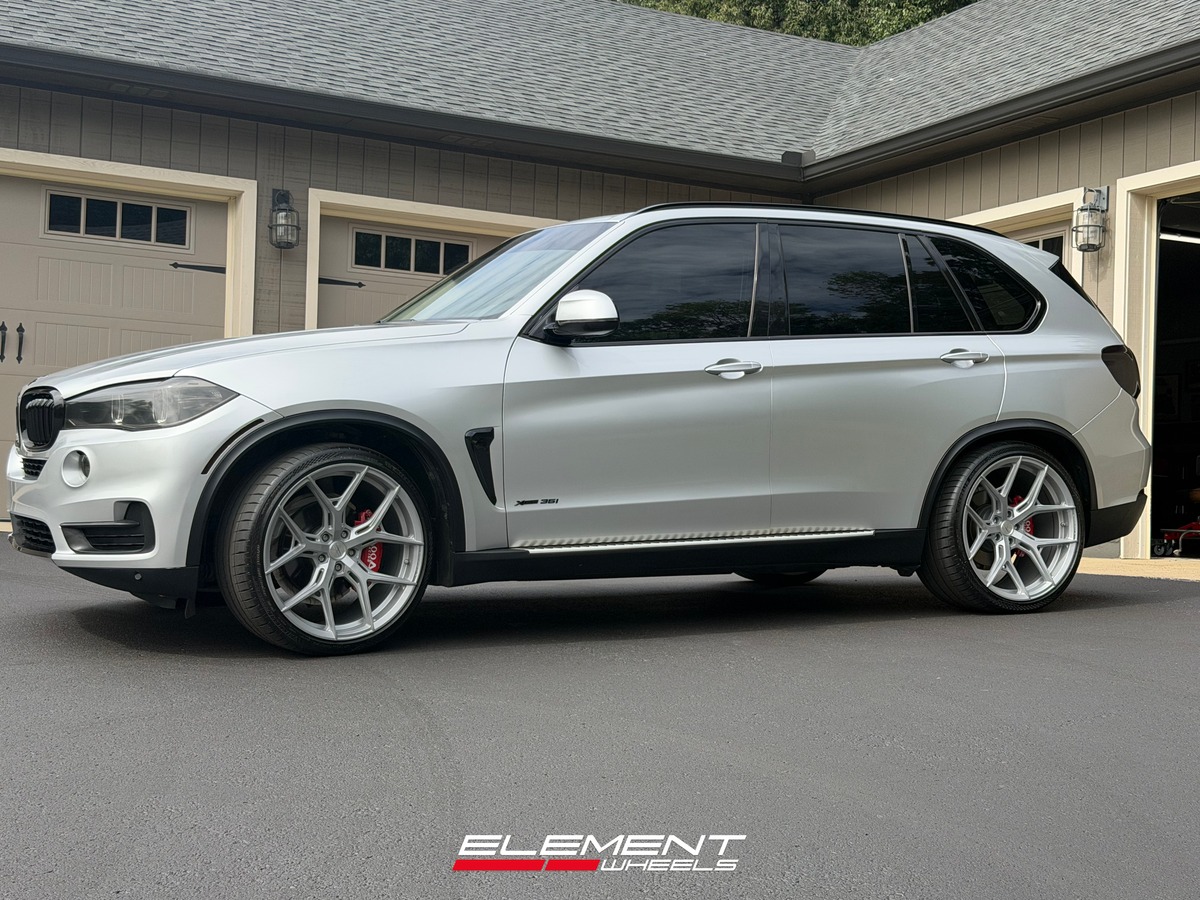 22x10.5 | 22x12 Staggered Vossen HF-5 Satin Silver (Hybrid Forged) on 2014-2018 BMW X5