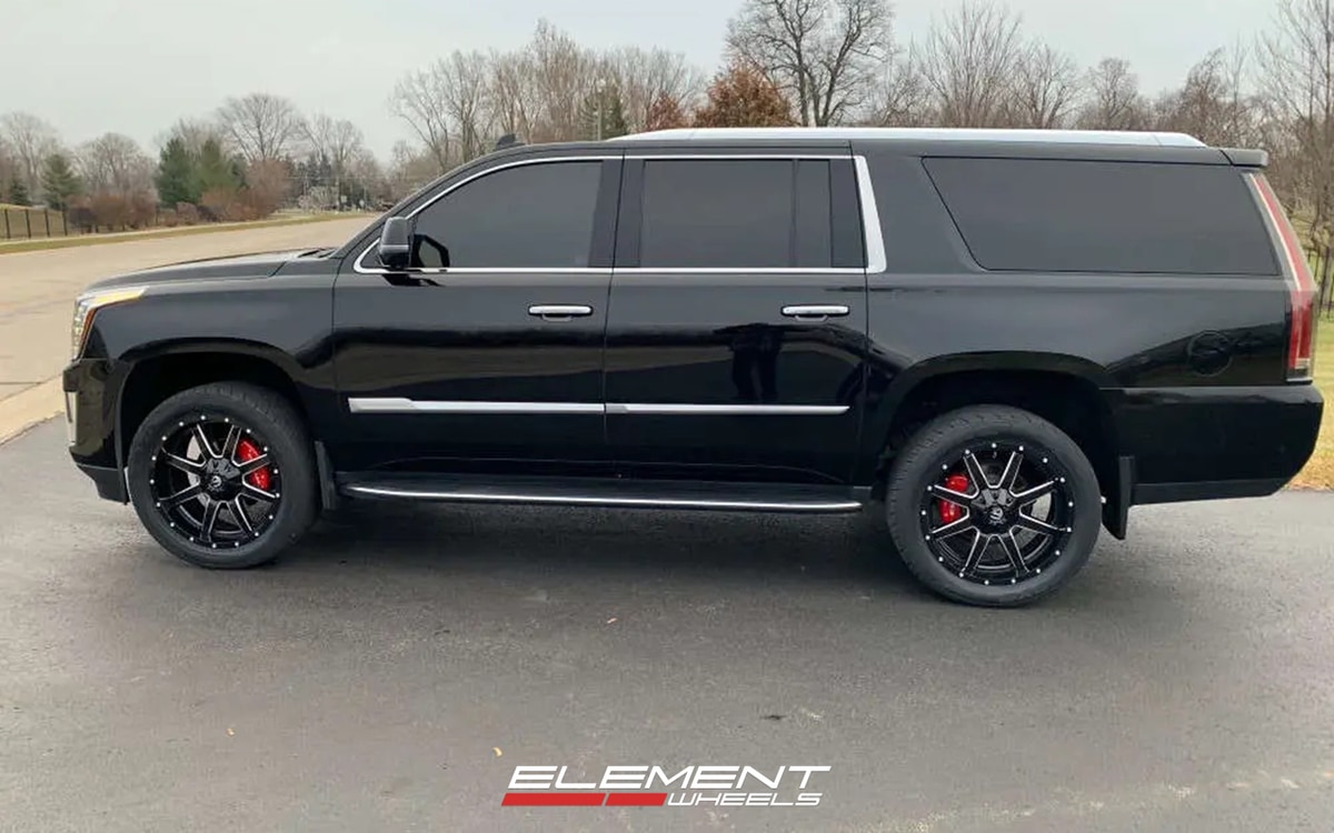 22x9.5 Fuel Off-Road Maverick Gloss Black Milled D610  on 2015-2020 Cadillac Escalade