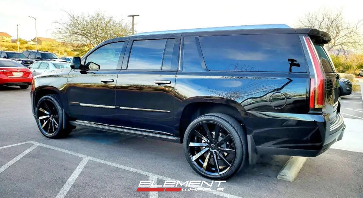 24x10 Koko Kuture Kapan Gloss Black on 2015-2020 Cadillac Escalade