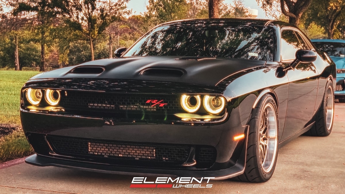 20x10.5 Ace Alloy AFF04 Black Chrome w/ Machined Lip (Flow Formed) on 2015-2025 Dodge Challenger RWD