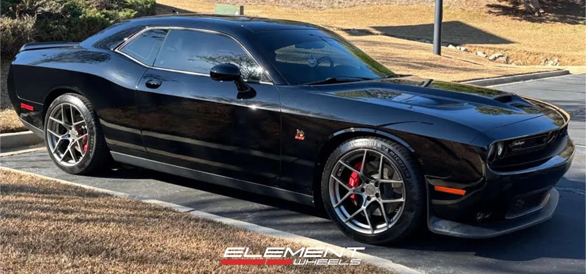 20x10.5 American Racing AR924 Crossfire Graphite on 2015-2025 Dodge Challenger RWD
