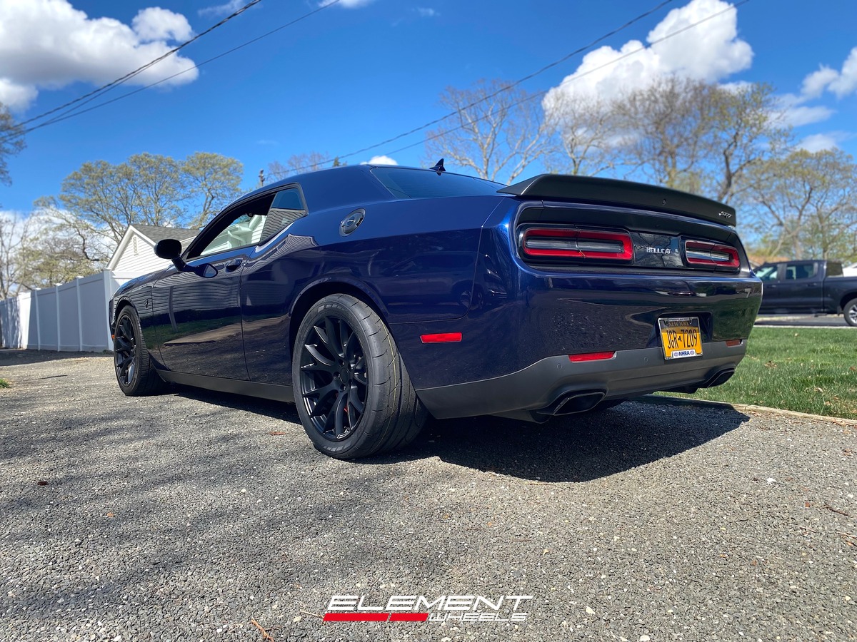 20x9.5 | 20x10.5 Staggered Dodge Hellcat Replica Wheel Satin Black FR70 on 2015-2025 Dodge Challenger RWD