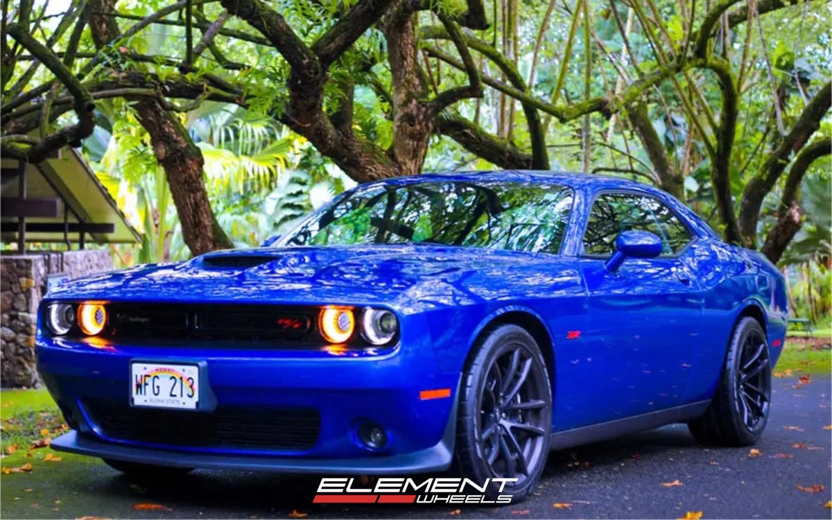 20x9.5 | 20x11 Staggered MRR M392 Charger/Challenger Daytona TA392 Replica Wheels Satin Black (Flow Formed) on 2015-2025 Dodge Challenger RWD