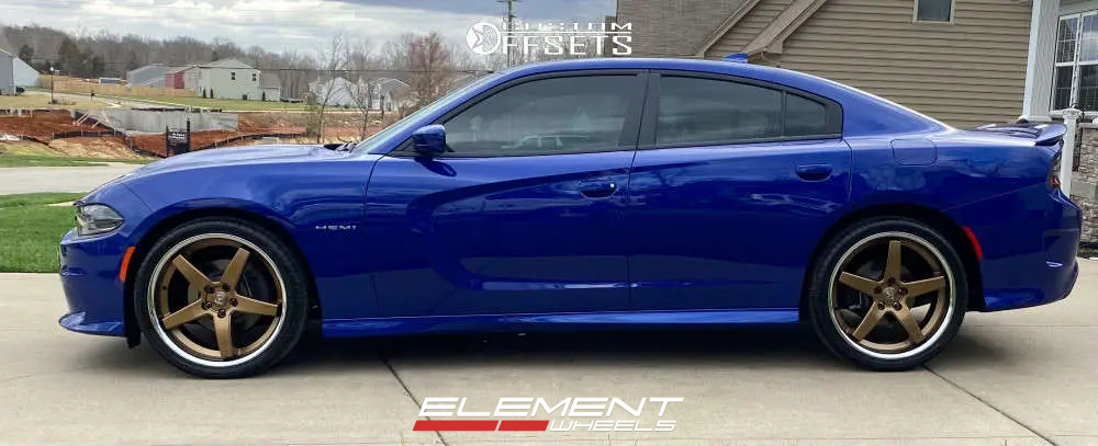 22x9.5 Asanti ABL-31 Satin Bronze w/ Chrome Lip on 2015-2025 Dodge Charger RWD