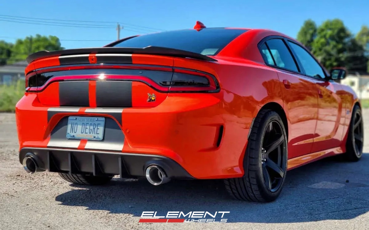 20x9.5 | 20x11 Staggered Dodge Hellcat HC2 Replica Wheel Satin Black FR77 on 2015-2025 Dodge Charger RWD