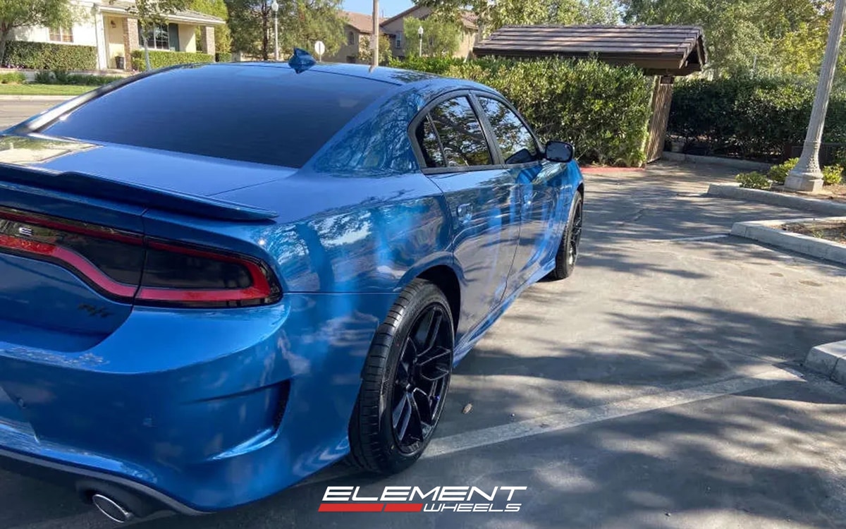 20x9.5 | 20x10.5 Staggered Dodge Widebody Replica Wheel Satin Black FR74 on 2015-2025 Dodge Charger RWD