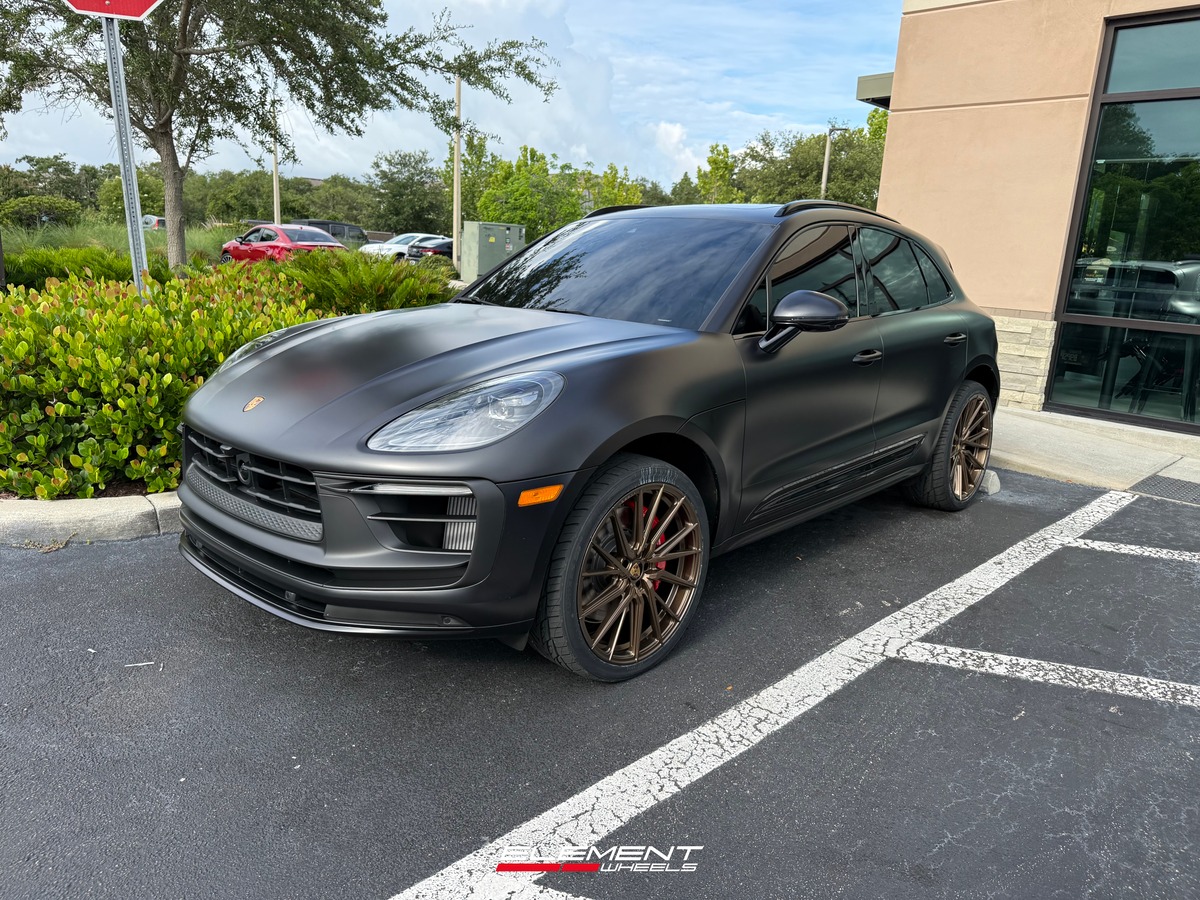 22x9.5 | 22x10.5 Staggered Vossen HF-4T Satin Bronze (Hybrid Forged) (True Directional) on 2015-2025 Porsche Macan