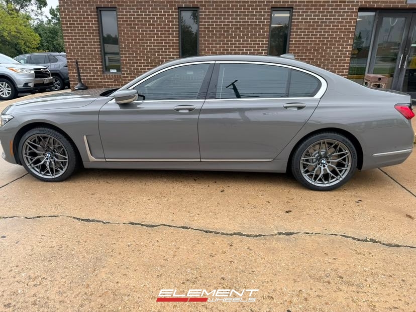 20x9 | 20x10 Staggered Element Forged ME-5 Gloss Gunmetal (Full Forged) on 2016-2022 BMW 7 Series