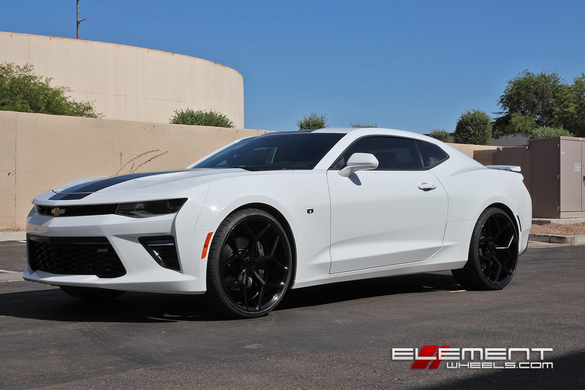 22x9.5 22x10.5 Gloss Black MRR 228 on 2016 Chevy Camaro SS w/ Specs