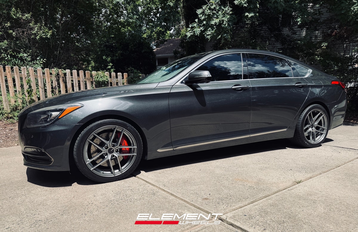 19x8.5 | 19x9.5 Staggered Enkei TY-5 Hyper Silver on 2017-2020 Genesis G80