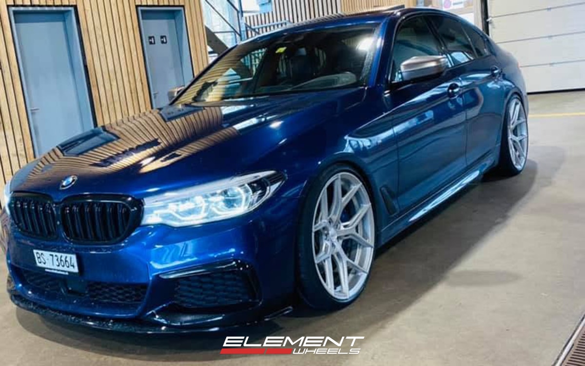 21x9.5 | 21x10.5 Staggered Vossen HF-5 Satin Silver (Hybrid Forged) on 2017-2023 BMW 5 Series