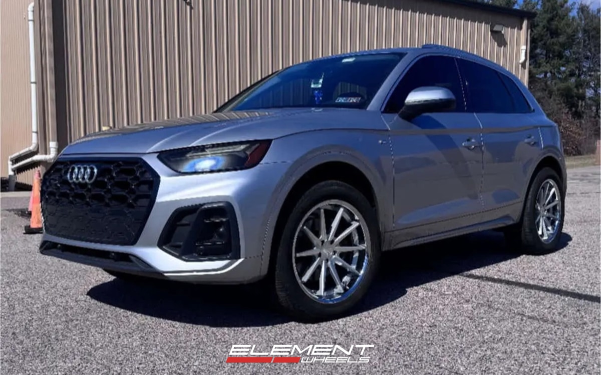 20x9 Ferrada FR4 Machine Silver w/ Chrome Lip on 2018-2025 Audi Q5