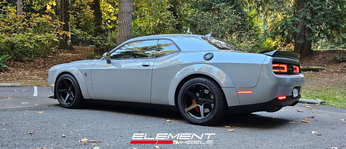 20x11 Variant Sena Satin Black (Full Forged) on 2018-2025 Dodge Challenger OEM Widebody