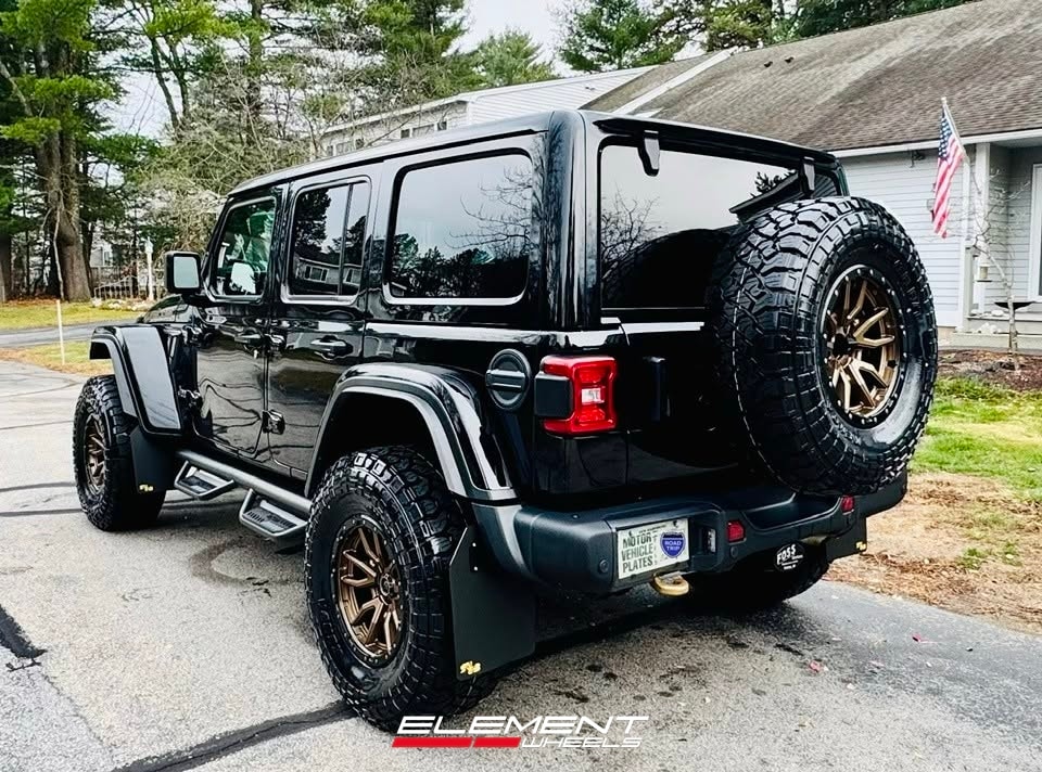 17x9 Fuel Off-Road Rebel Bronze w/ Black Lip D681 on 2018-2025 Jeep Wrangler JL