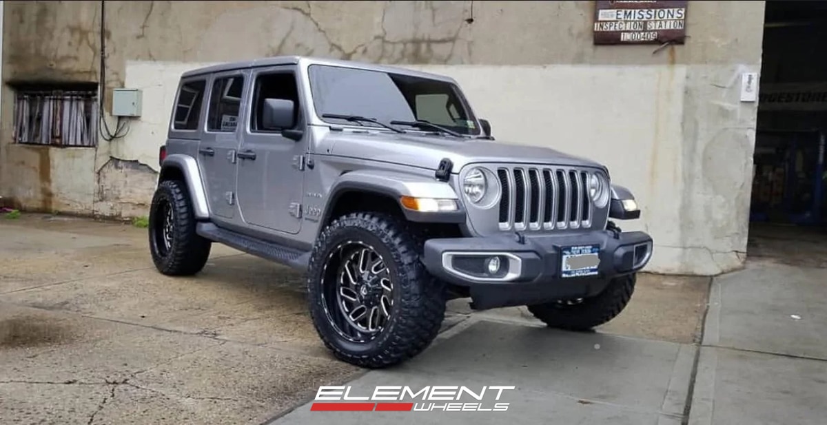 20x10 | 20x10 Staggered Fuel Off-Road Triton Black Milled D581 on 2018-2025 Jeep Wrangler JL