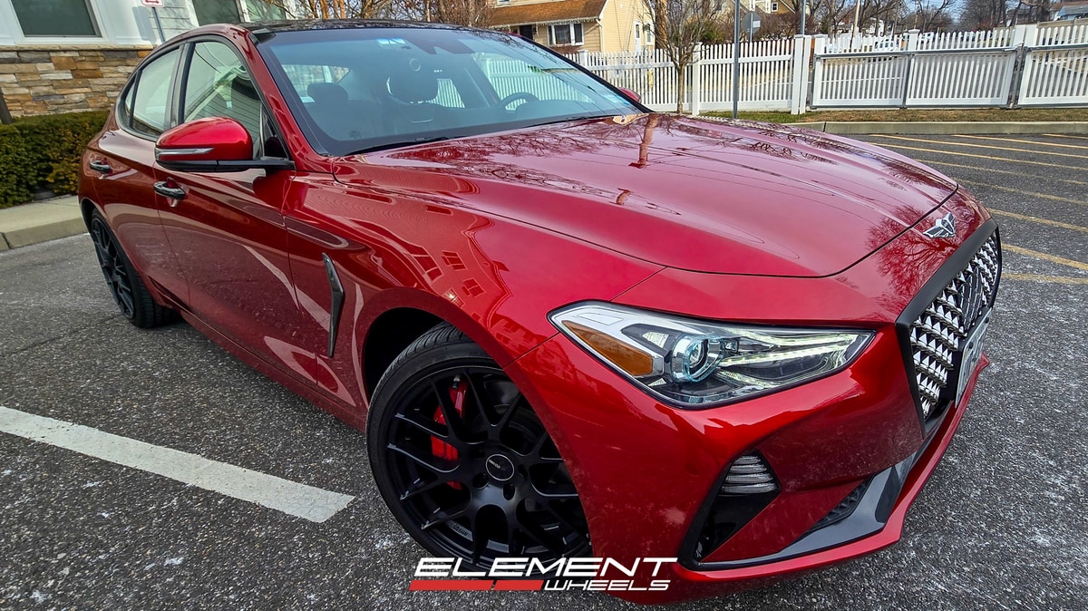 19x8.5 Enkei Raijin Matte Black on 2019-2025 Genesis G70