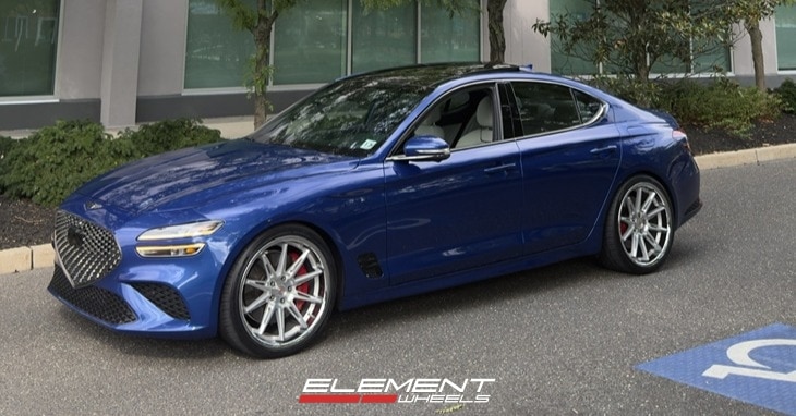 20x9 | 20x10 Staggered Ferrada CM2 Machined Silver w/ Chrome Lip on 2019-2025 Genesis G70