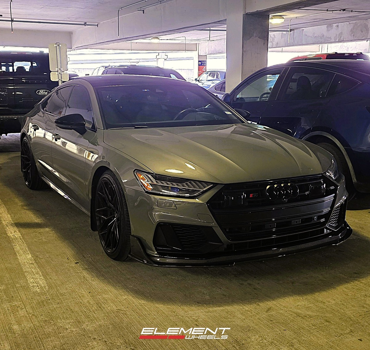 21x10.5 Element Forged ME-5 Gloss Black (Full Forged) on 2020-2025 Audi S7