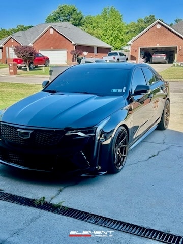 19x10 | 19x11 Staggered Variant Nysa Gloss Bronze (Full Forged) on 2020-2025 Cadillac CT4-V Blackwing