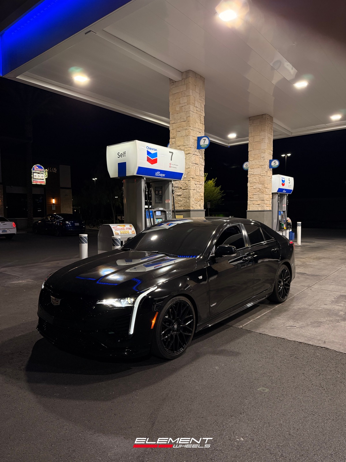 19x8.5 Touren TR76 Gloss Black  on 2020-2025 Cadillac CT4-V