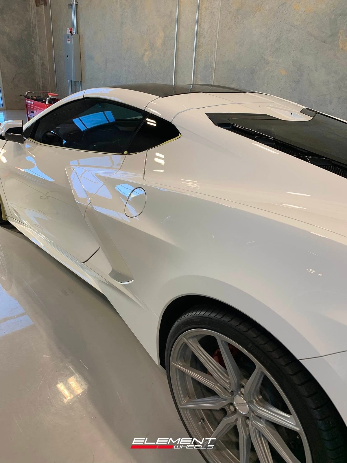 20x9 | 21x12 Staggered Vossen HF-3 Satin Silver (Hybrid Forged) on 2020-2025 Chevrolet Corvette C8 Stingray