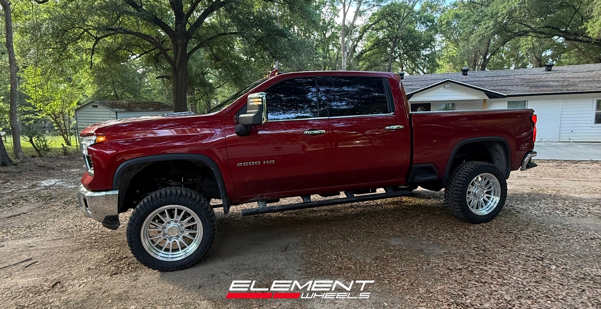22x10 Method Race MR802 Raised Machined Clear Coat on 2020-2025 Chevrolet Silverado 2500/3500