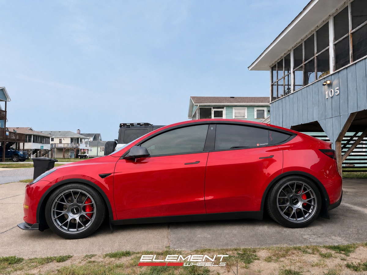 21x10.5 Rotiform TUF Satin Titanium R903 (Monoblock Forged) on 2020-2025 Tesla Model Y