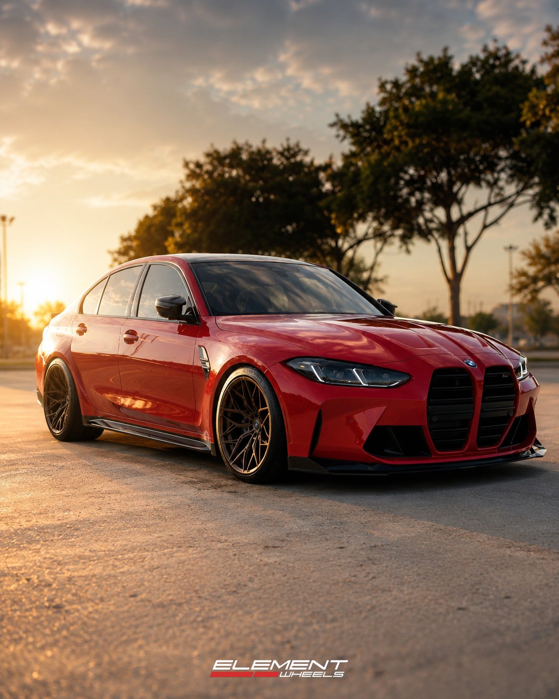20x10 | 20x11 Staggered Element Forged ME-5 Gloss Bronze (Full Forged) on 2021-2025 BMW M3