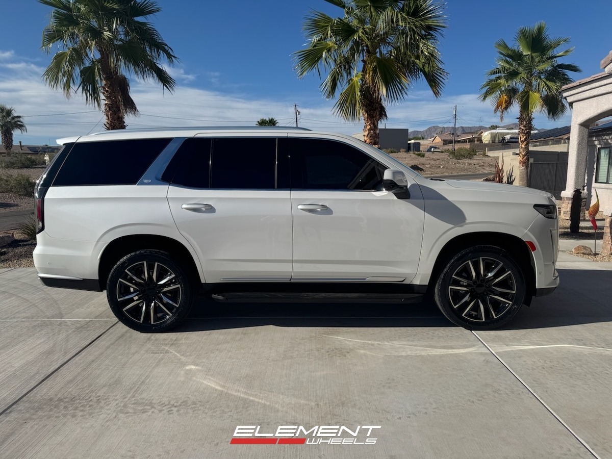 22x9 Cadillac Escalade Sport Replica Wheel Gloss Black Polished FR90 on 2021-2025 Cadillac Escalade