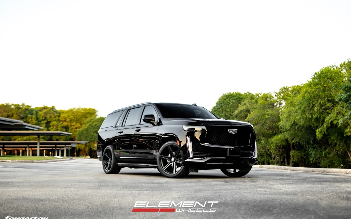 24x10 Forgestar X6 Satin Black (Flow Formed) on 2021-2025 Cadillac Escalade