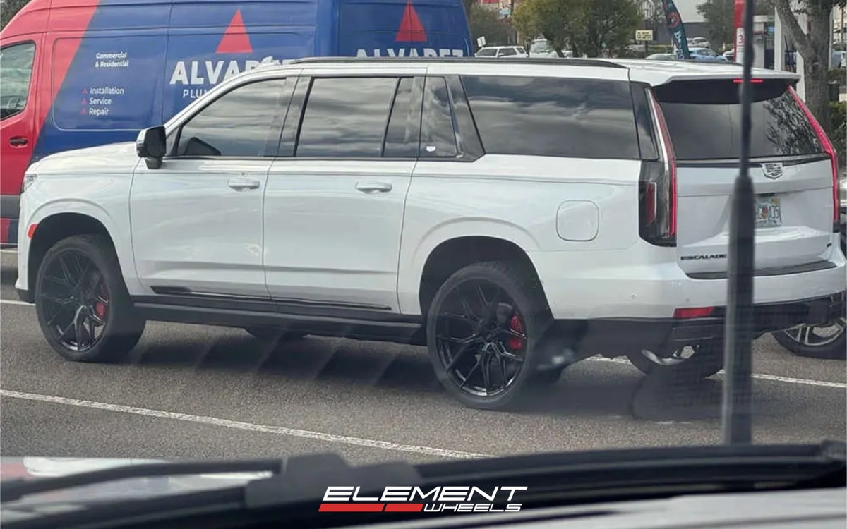 24x10 Vossen HF6-4 Gloss Black (Hybrid Forged) on 2021-2025 Cadillac Escalade