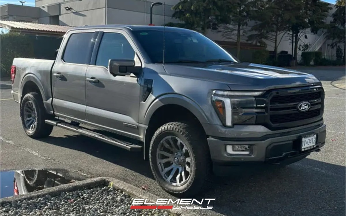 20x9 Fuel Off-Road Blitz Platinum Brushed & Tinted Dually D693 on 2021-2025 Ford F-150