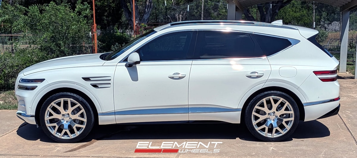 22x10 Ace Alloy AFF07 Liquid Silver w/ Mirror Machined Face (Flow Formed) on 2021-2025 Genesis GV80