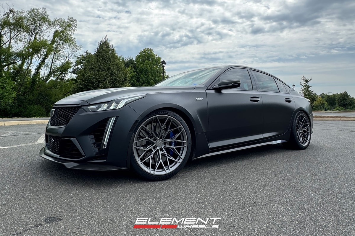 20x10 | 20x11 Staggered Variant Maxim Satin Gunmetal (Full Forged) on 2022-2025 Cadillac CT5-V Blackwing