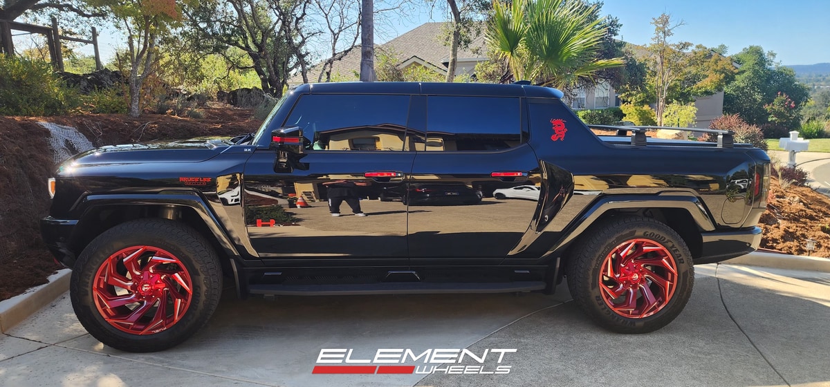 22x10 Fuel Off-Road Reaction Candy Red Milled D754 on 2022-2025 GMC Hummer EV