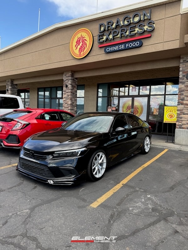 18x8.5 Aodhan AFF7 Gloss Silver Machined Face on 2022-2025 Honda Civic