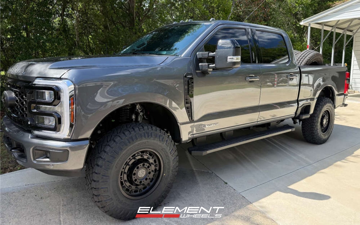 18x9.5 Black Rhino Arsenal Textured Matte Black on 2023-2025 Ford F-250/350