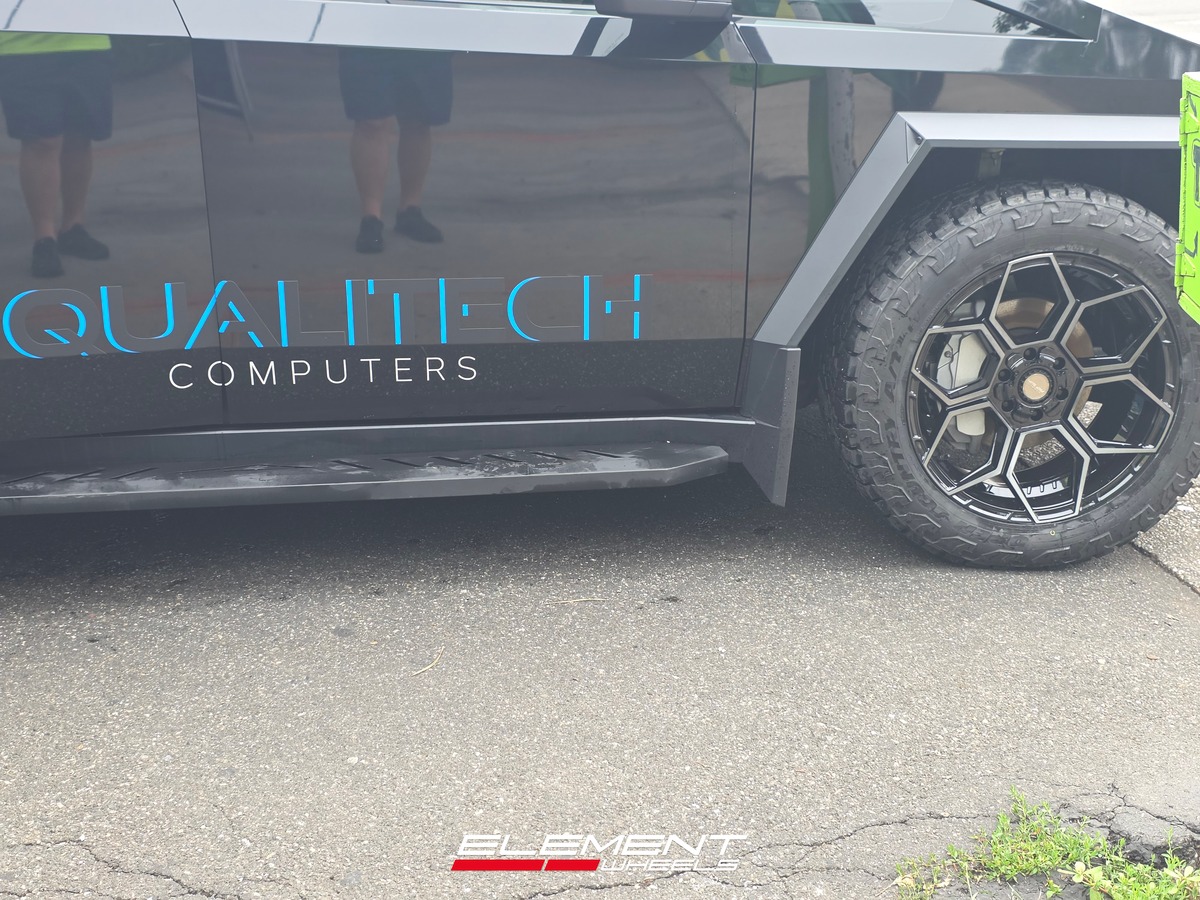 22x10 4Play Off-Road 4PS26 Gloss Black Brushed & Tinted on 2023-2026 Tesla Cybertruck
