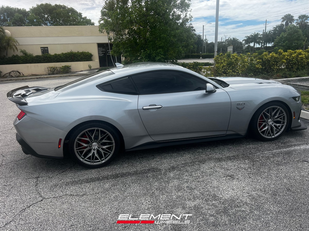 19x9.5 | 19x11 Staggered Rohana RFX17 Brushed Titanium (Cross Forged) on 2024-2025 Ford Mustang