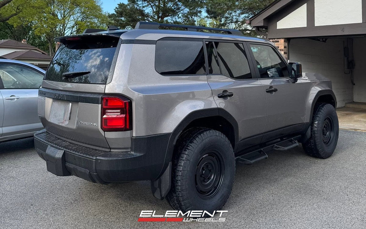 17x8.5 Nomad Off-Road 504 Field Satin Black (Flow Form) on 2024-2025 Toyota Land Cruiser