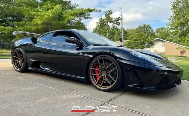 20 inch Staggered Variant Helium Gloss Bronze on a 2007 Ferrari F430