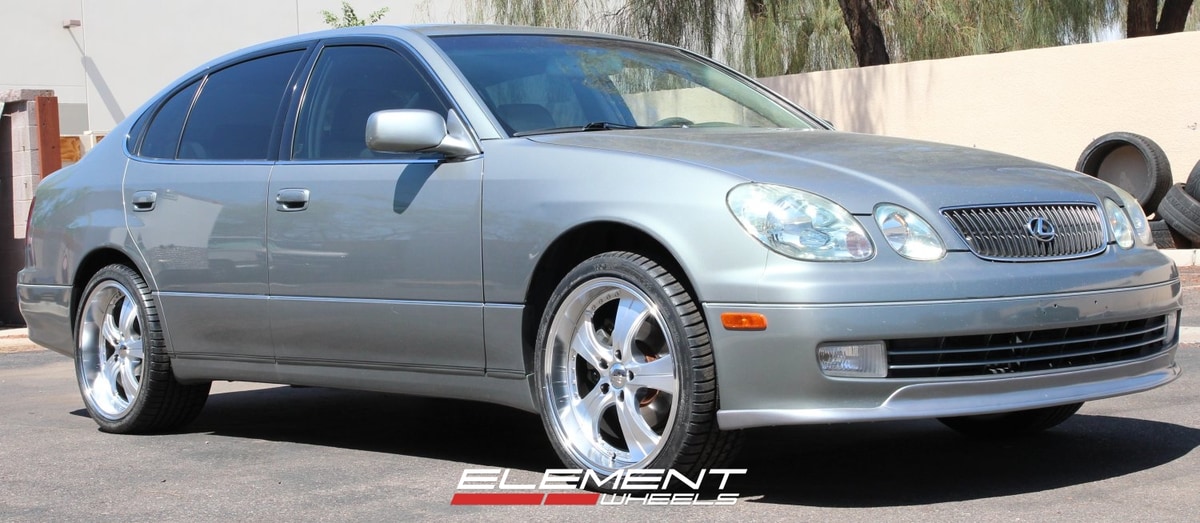 19 inch Staggered Ace Alloy Trend Hypersilver on 2001 Lexus GS300 w/ Specs