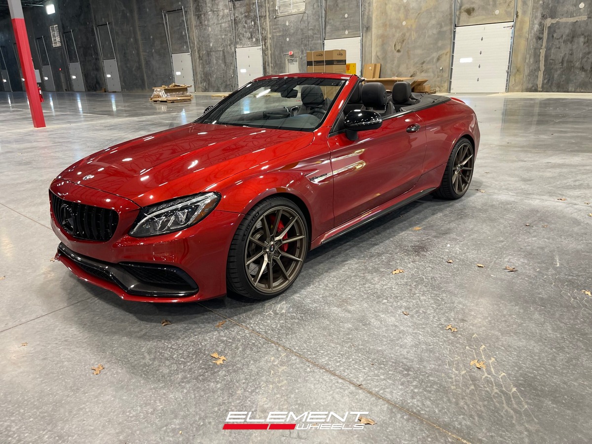 Staggered 20 inch Savini SV-F4 in Matte Bronze on a 2018 Mercedes-Benz C63 AMG