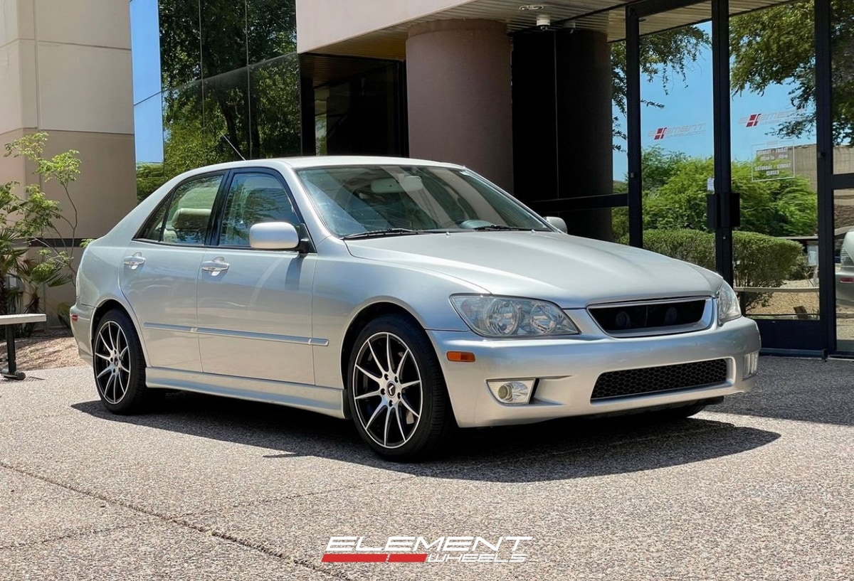 17 Inch Kraze KR194 in Gloss Black w/ Machined Face on a 2003 Lexus IS300