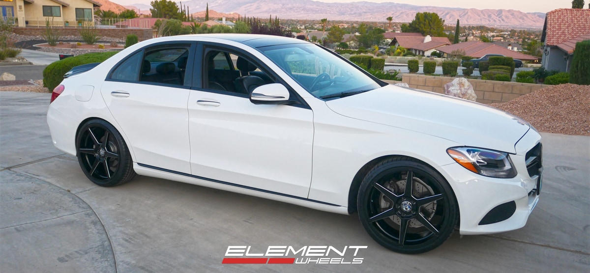 20 inch Ace Alloy AFF06 in Gloss Black Milled on a 2017 Mercedes Benz C 300 Coupe 4Matic