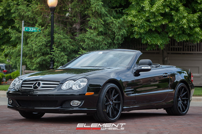 Rohana RC10 All Black Wheels Staggered on Mercedes SL500 w/ Specs