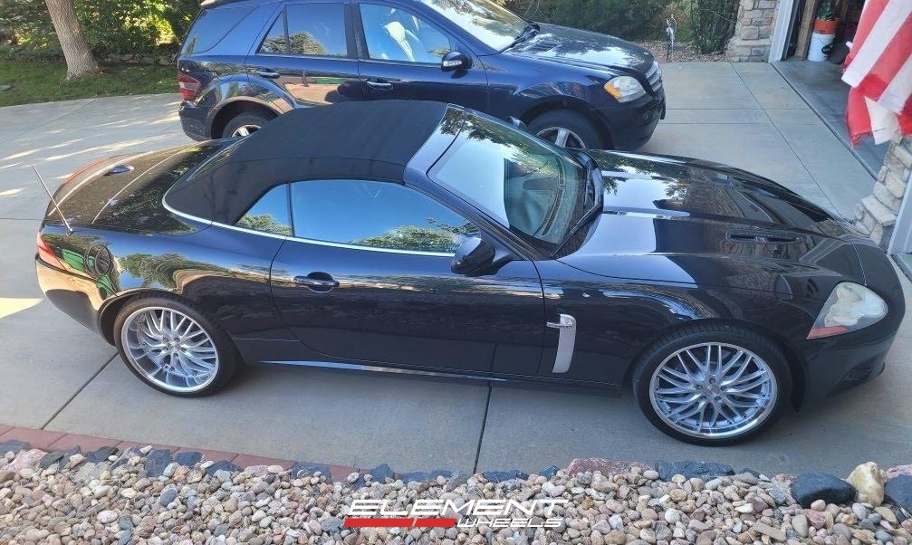 20 inch Staggered MRR GT1 Hyper Silver on a 2007 Jaguar XKR