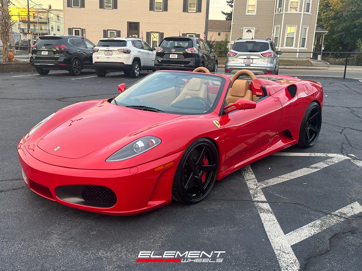 Staggered 20 inch Variant Sena in Gloss Black on a 2009 Ferrari F430